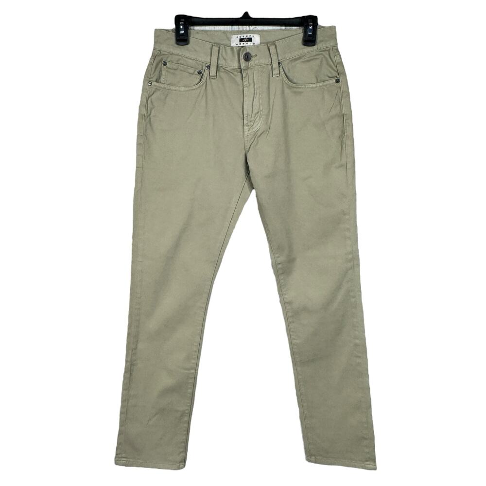 Joseph Abboud Mens SZ 30x32 Sateen Twill Pants Classic Fit Stretch Zip-Fly Beige